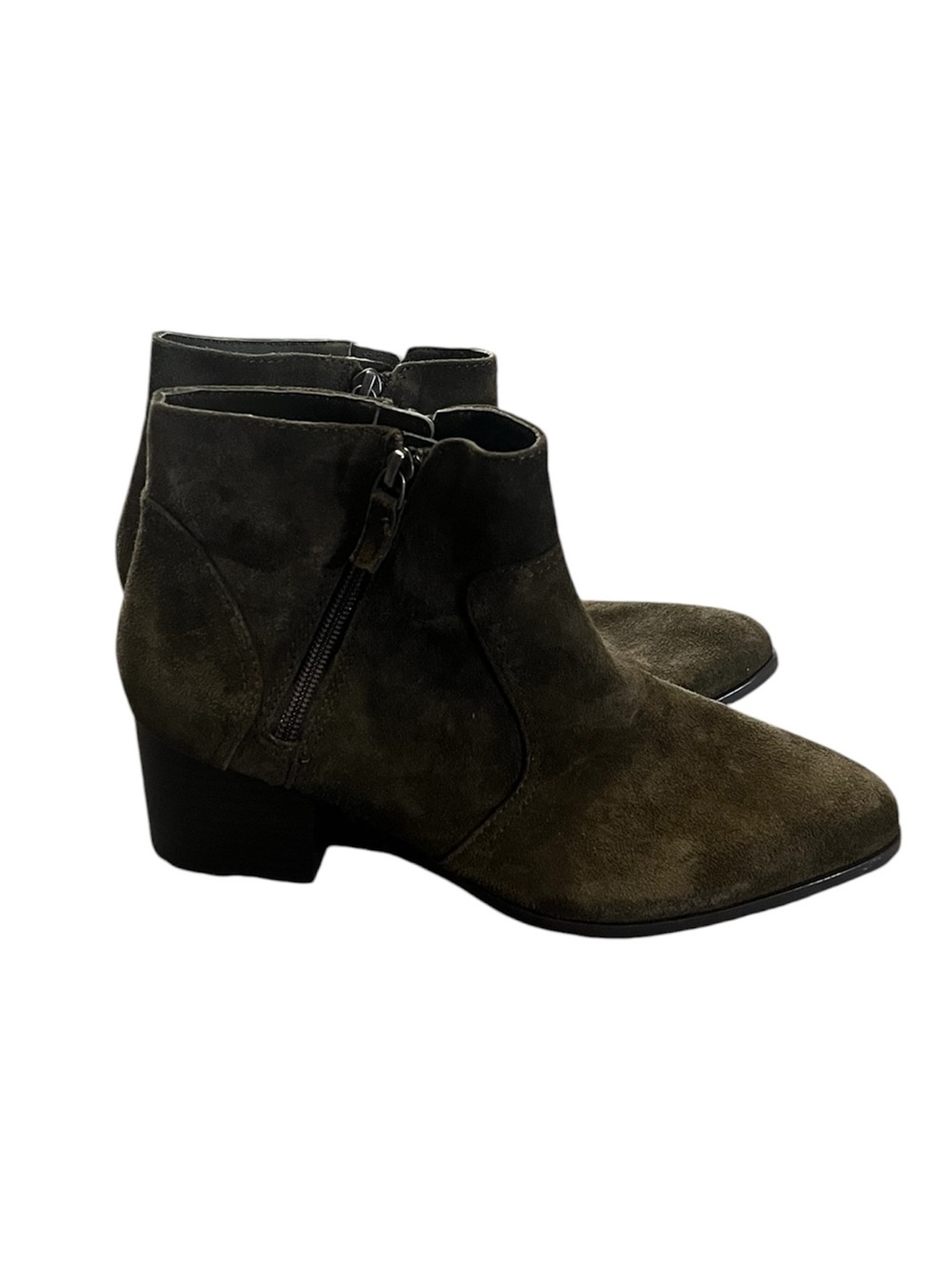 Women's Suede Ankle Boots - Olive Green